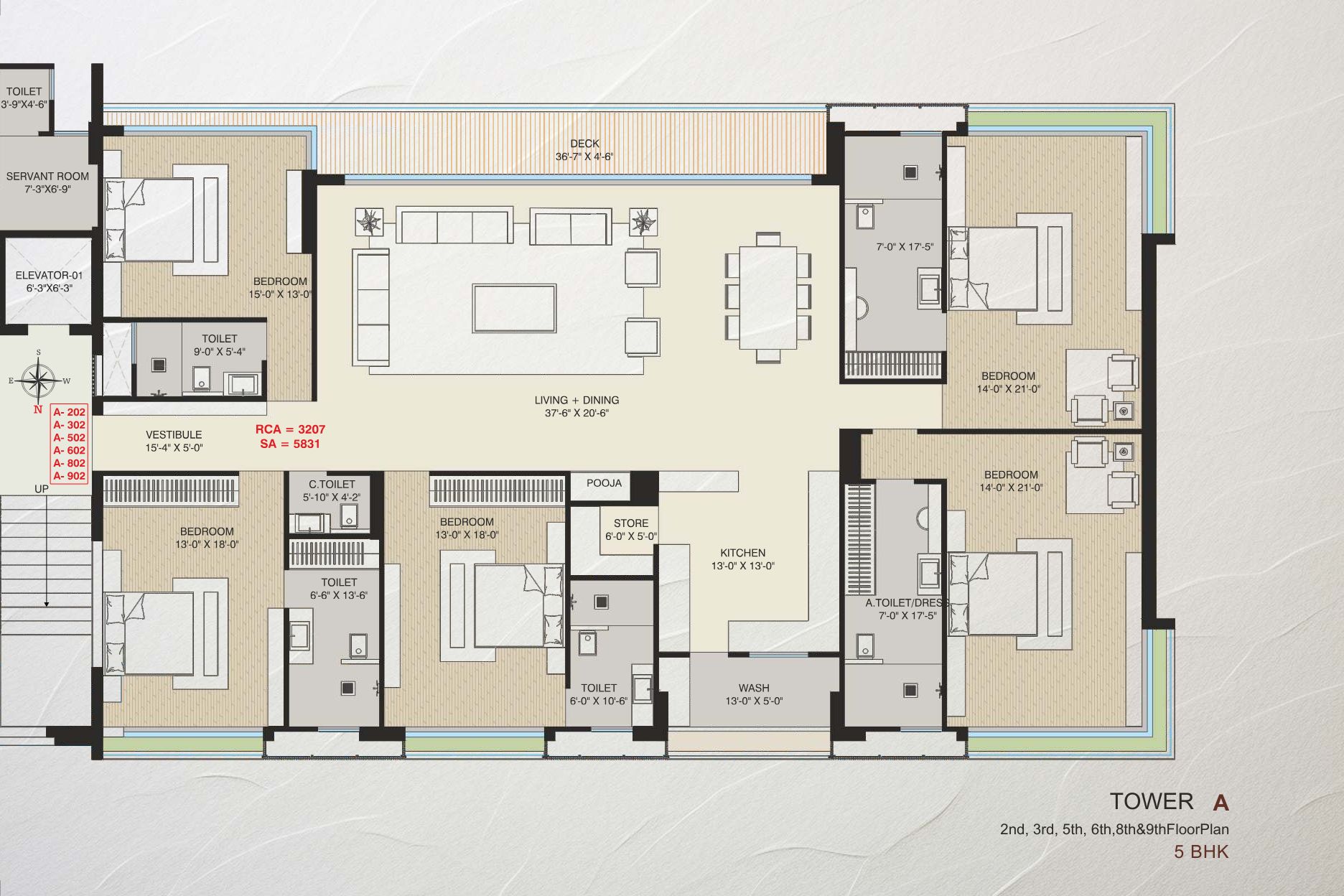 Ultra-Luxury 5 & 6 BHK Apartments in Vesu, Surat (12)